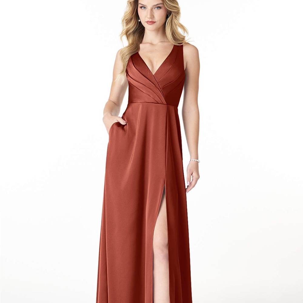 Orange V-Neck Sleeveless Maxi Dress